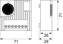 Regulator temperatury TM8 - termostat elektroniczny, na szynę TH35, NTC, 7-biegunowy zacisk